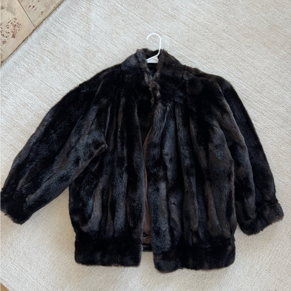 Vintage Faux Fur Coat/ made in france